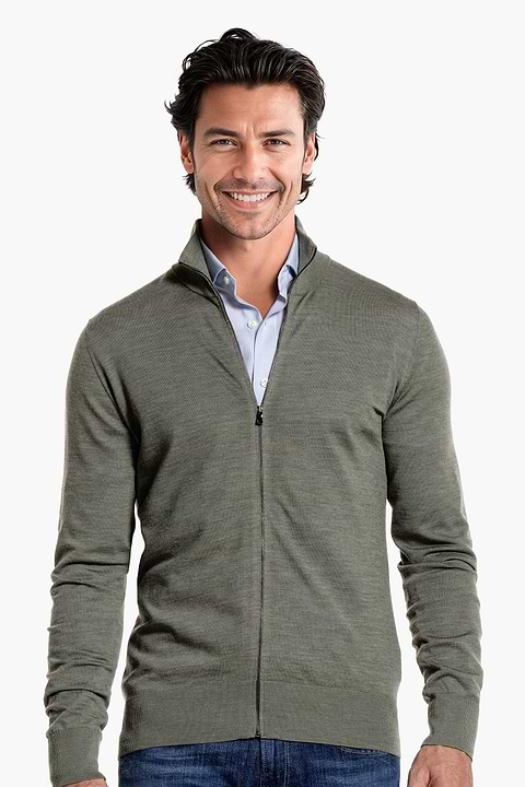 Riva Cardigan Zip Million Dollar Green - Base Image