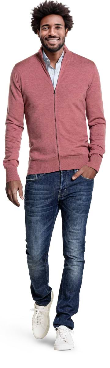 Riva Cardigan Zip Peruvian Pink