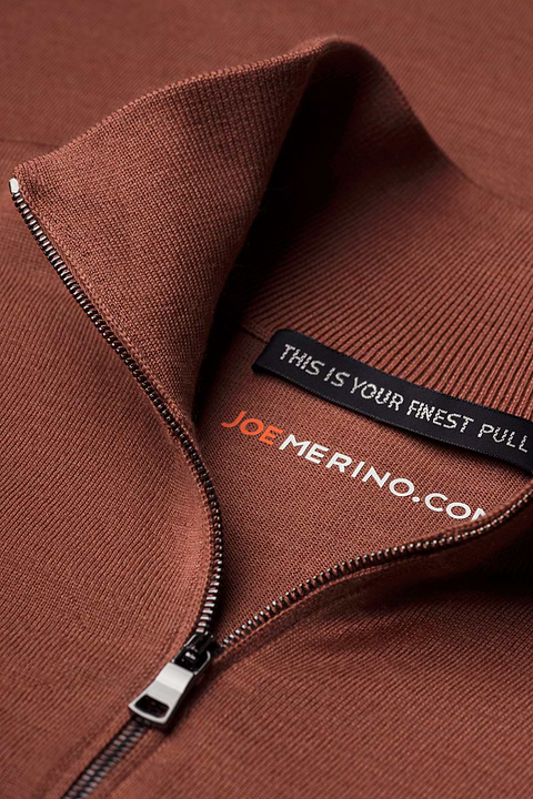 Riva Cardigan Zip Terracotta - Base Image