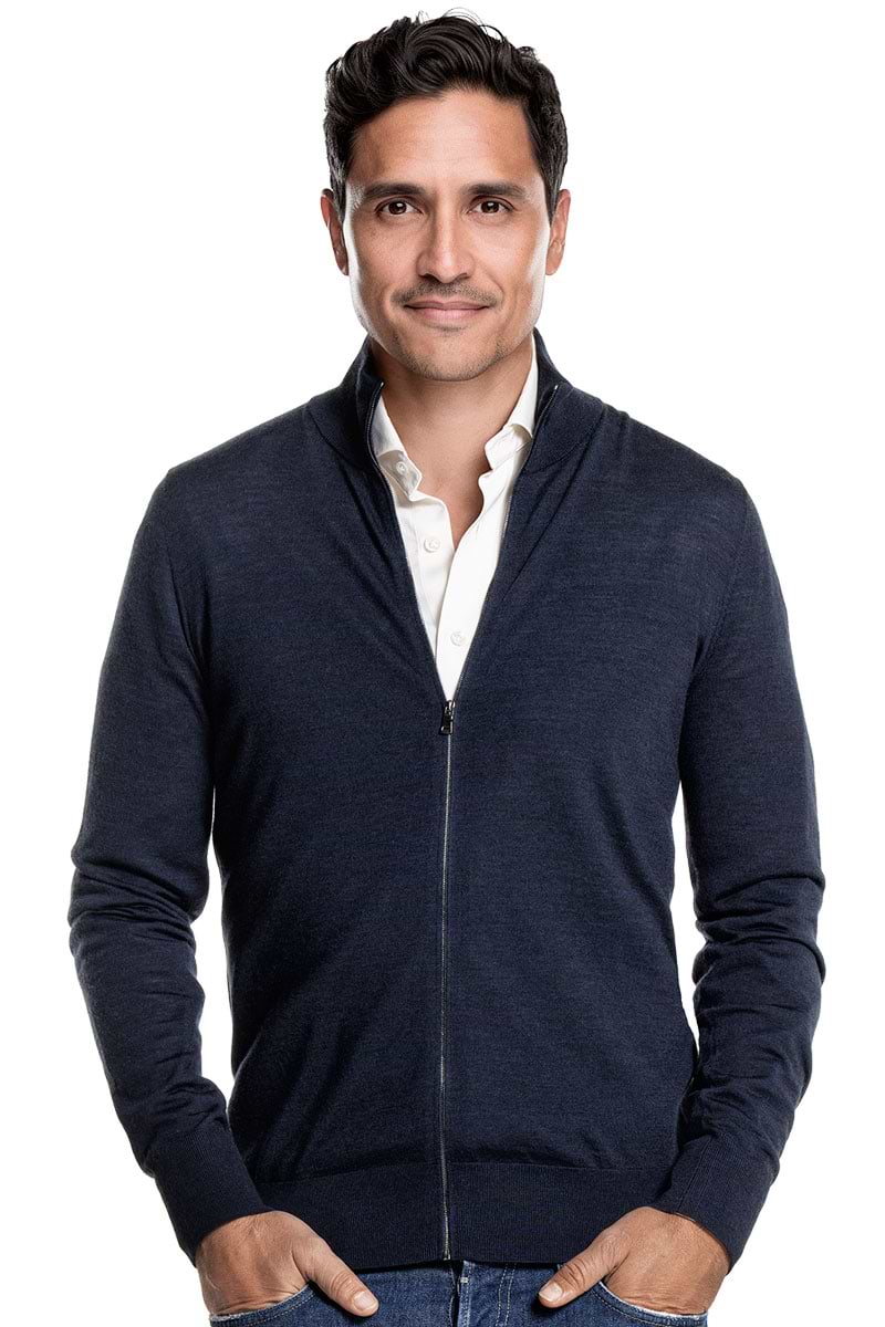 Joe Riva Cardigan Zip True Navy