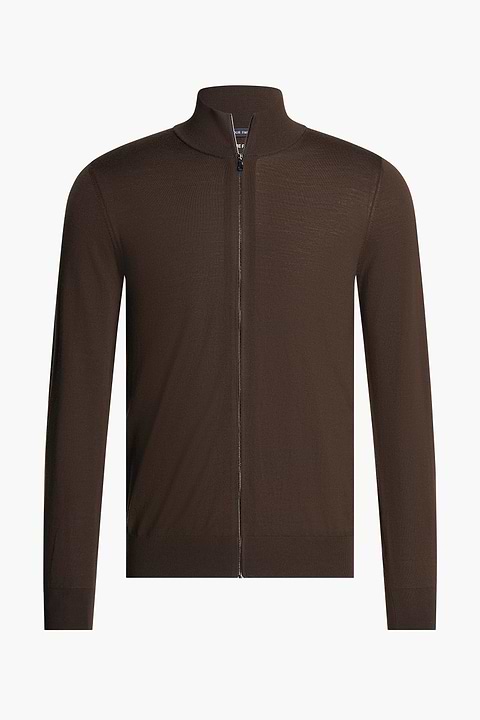 Riva Cardigan Zip Very Dark Brown - Base Image