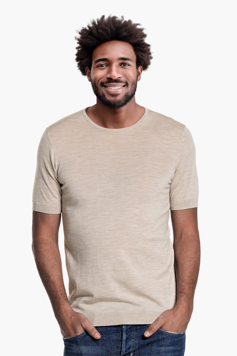 Riva Crew Short Sleeve Limestone Beige