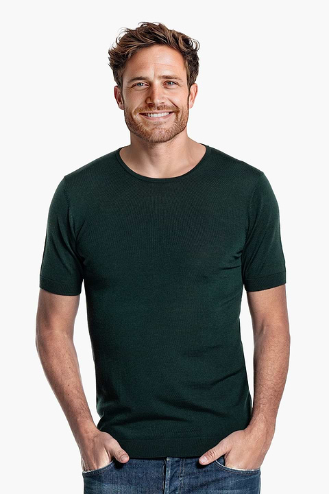 Riva Crew Short Sleeve Very Dark Green - Base Image