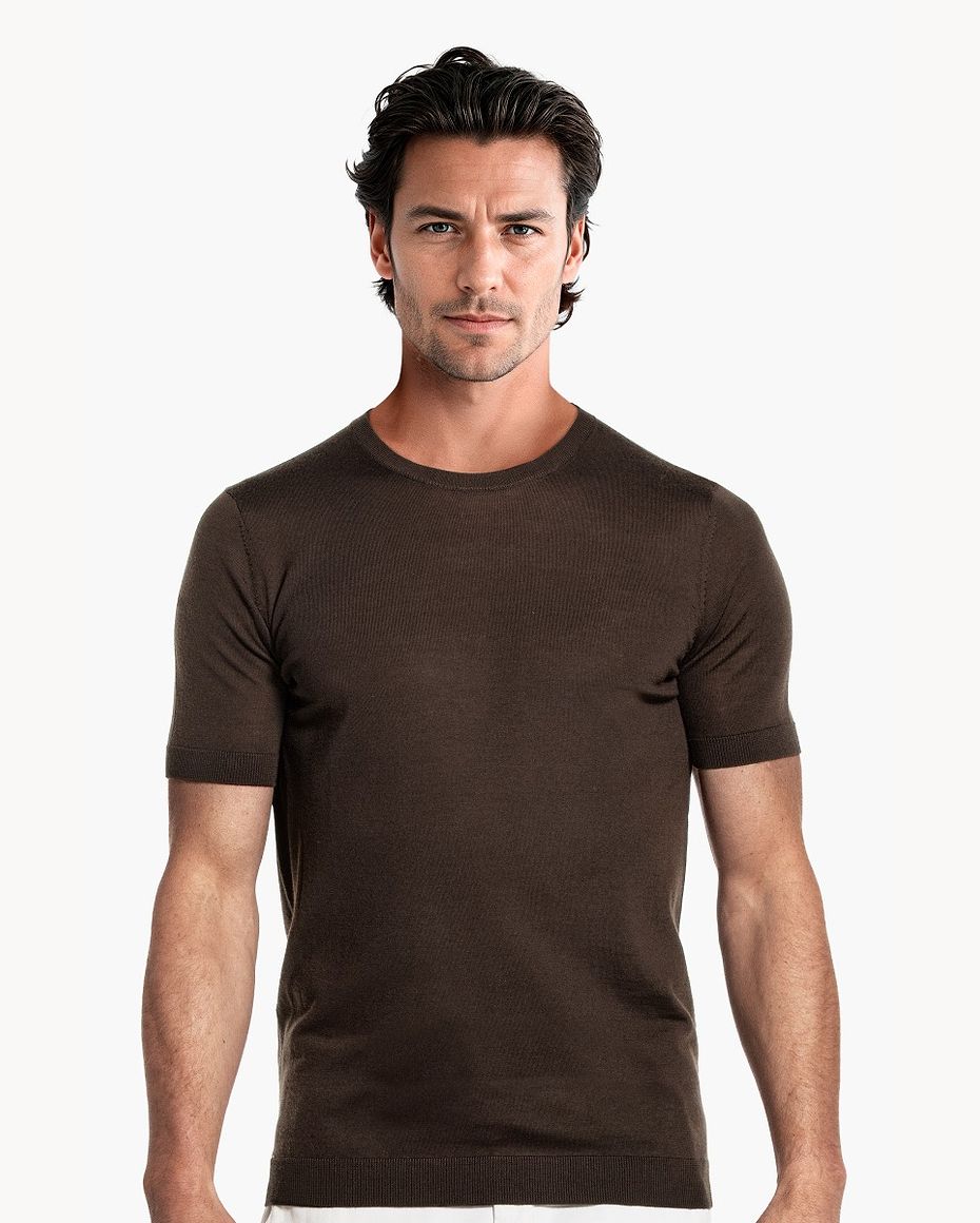Riva Crew Short Sleeve Very Dark Brown
