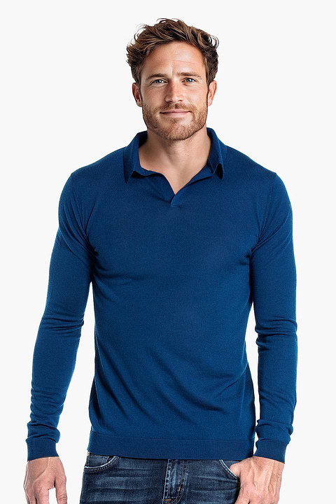 Joe Riva Long Sleeve Bright Navy - Base Image