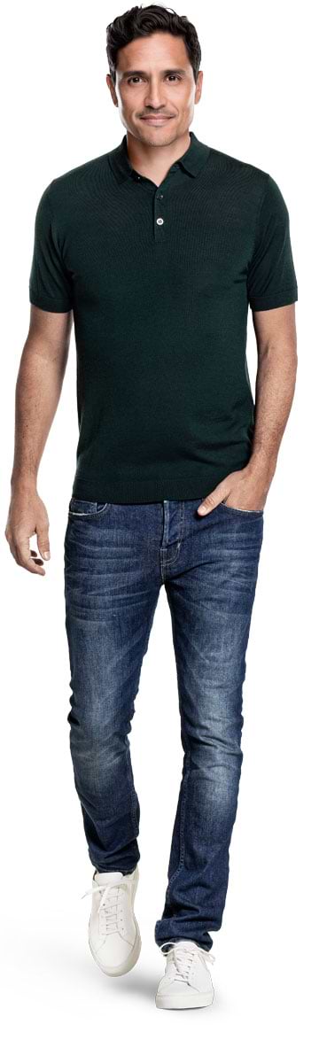 Riva Buttons Short Sleeve Very Dark Green