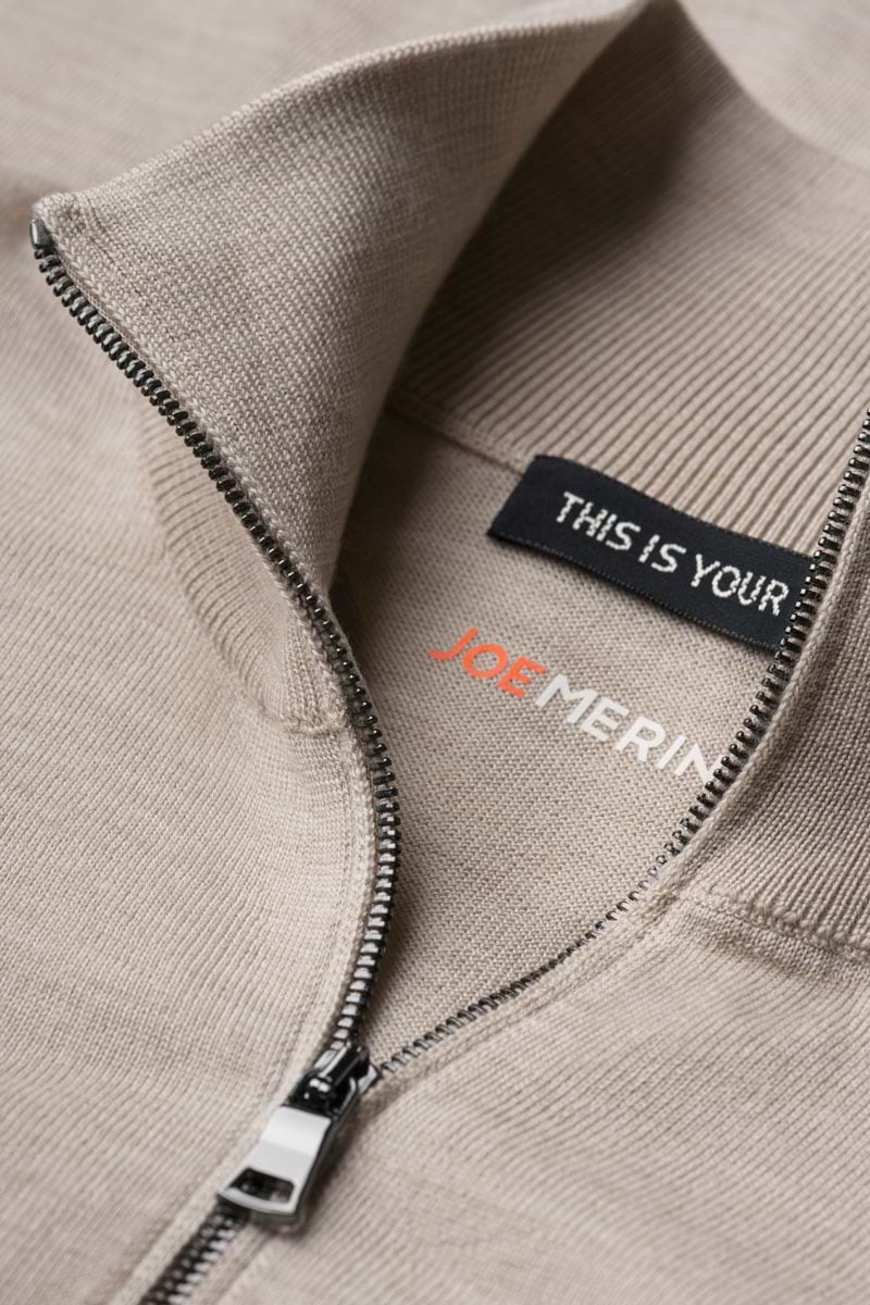 Riva Cardigan Zip Limestone Beige