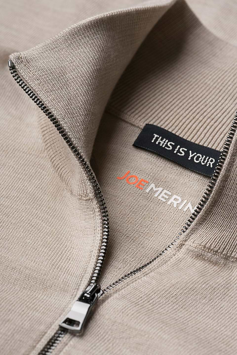 Riva Cardigan Zip Limestone Beige - Base Image