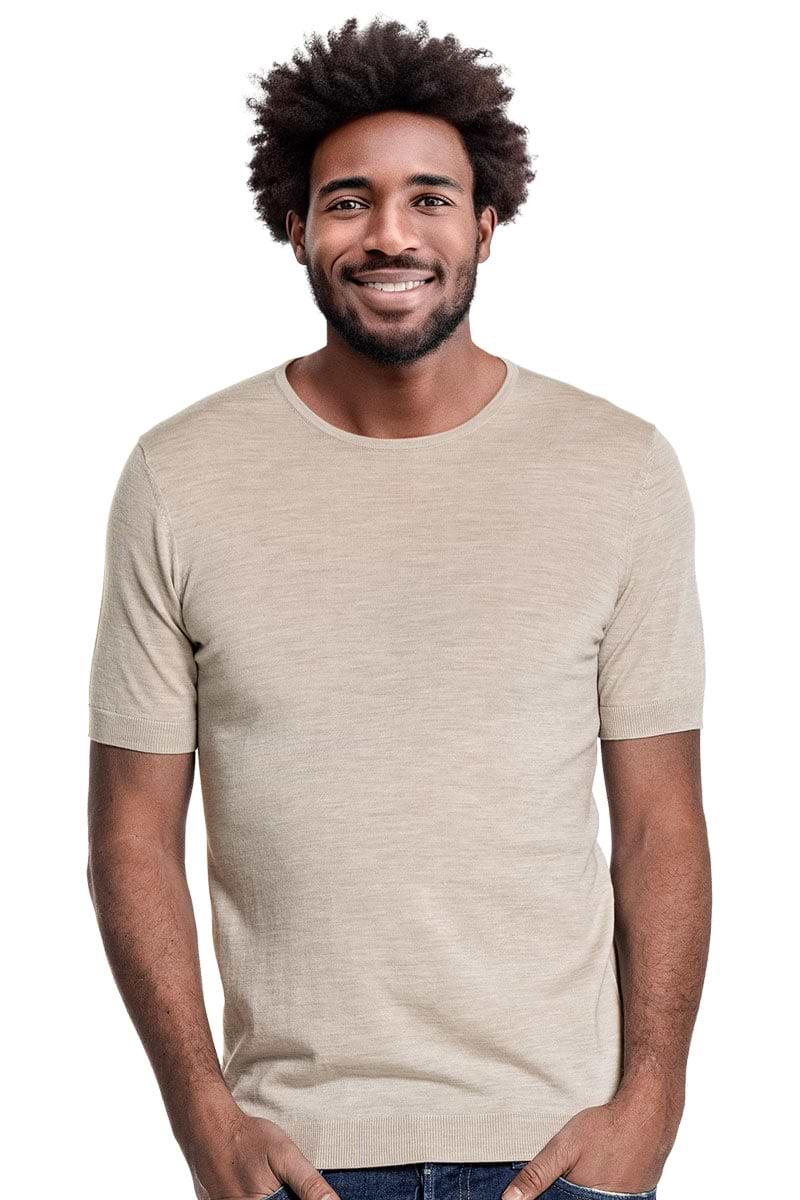 Riva Crew Short Sleeve Limestone Beige
