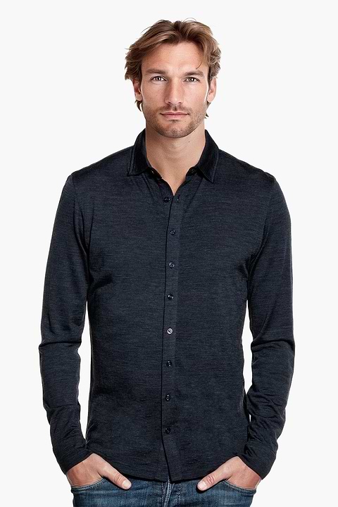 Shirt Button Up Blue Whale - Base Image