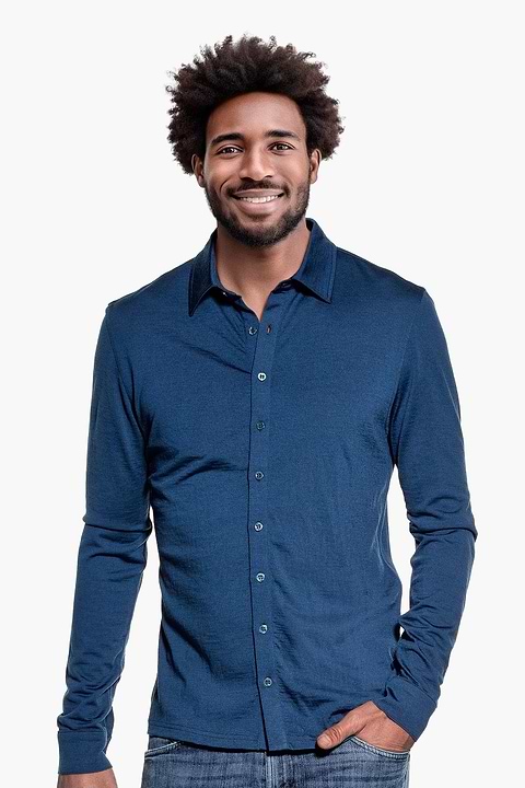 Joe Shirt Button Up Bright Blue - Base Image