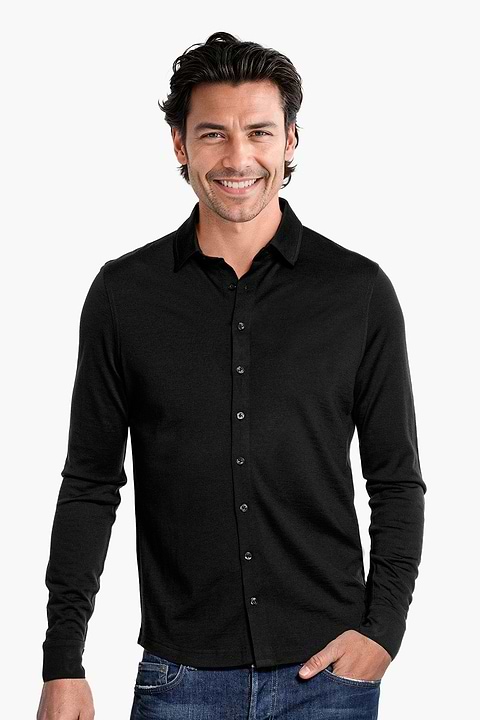 Joe Shirt Button Up Deep Black - Base Image