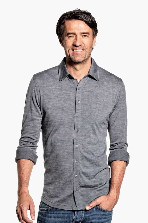 Joe Shirt Button Up Harvard Grey - Base Image