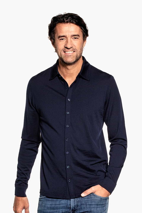 Joe Shirt Button Up Navy Blue - Base Image