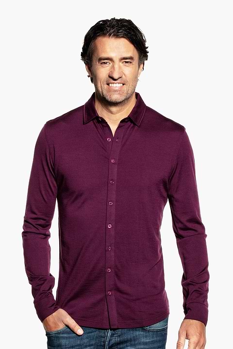 Joe Shirt Button Up Red Cabbage - Base Image