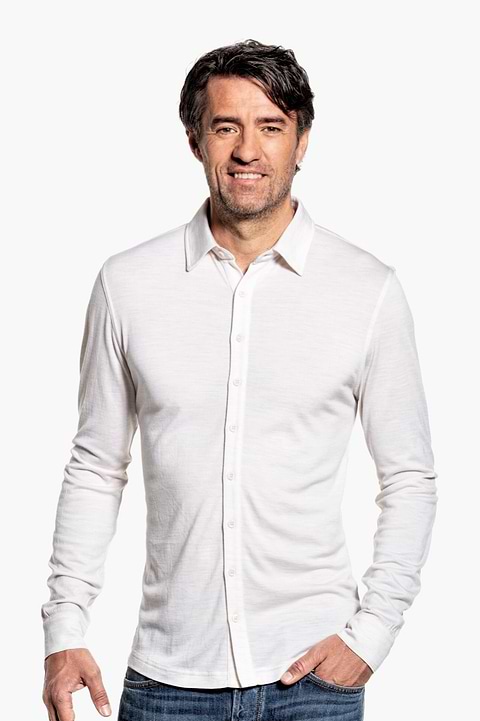 Joe Shirt Button Up Sand White - Base Image