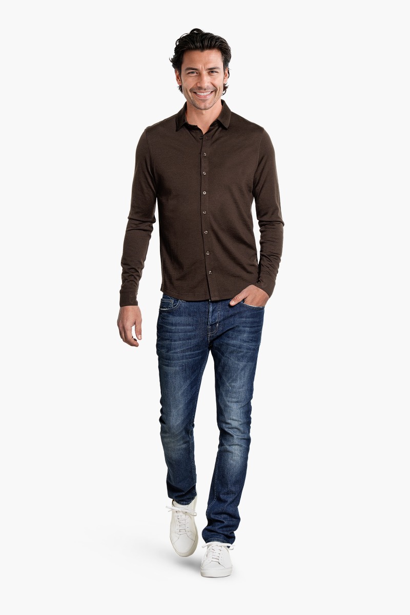 Shirt Button Up Very Dark Brown
