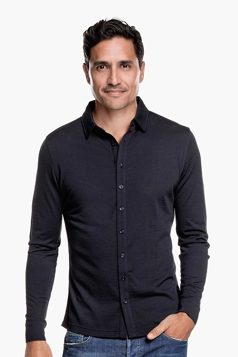 Joe Shirt Button Up Very Dark Navy - Base Image