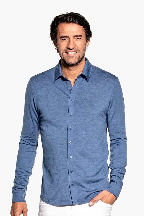 Joe Shirt Button Up Yacht Blue - Base Image