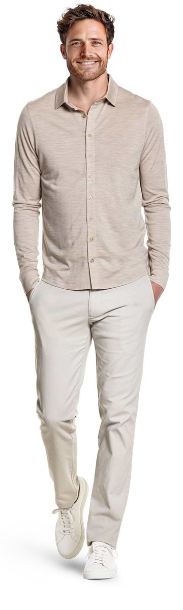 Shirt Button Up Limestone Beige