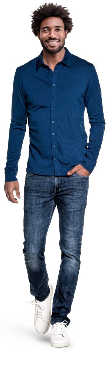 Joe Shirt Button Up Bright Blue