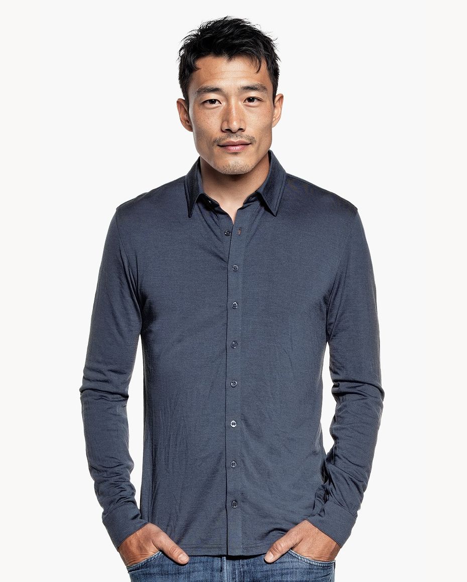 Joe Shirt Button Up Dark Steel