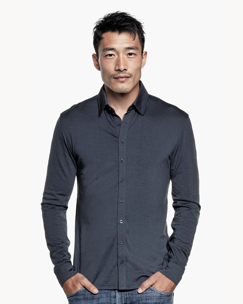 Joe Shirt Button Up Dark Steel