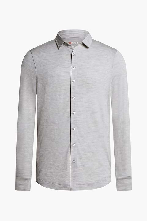 Joe Shirt Button Up Limestone Grey - Base Image