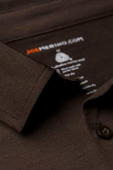 Shirt Button Up Very Dark Brown - Base Image