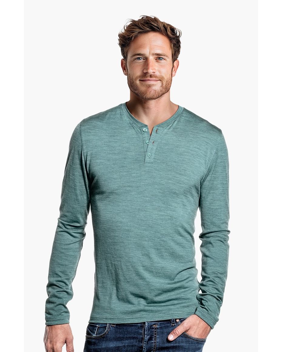 Shirt Henley Long Sleeve Cloud Forest