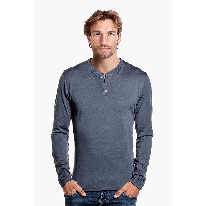 Shirt Henley Long Sleeve Dark Steel 