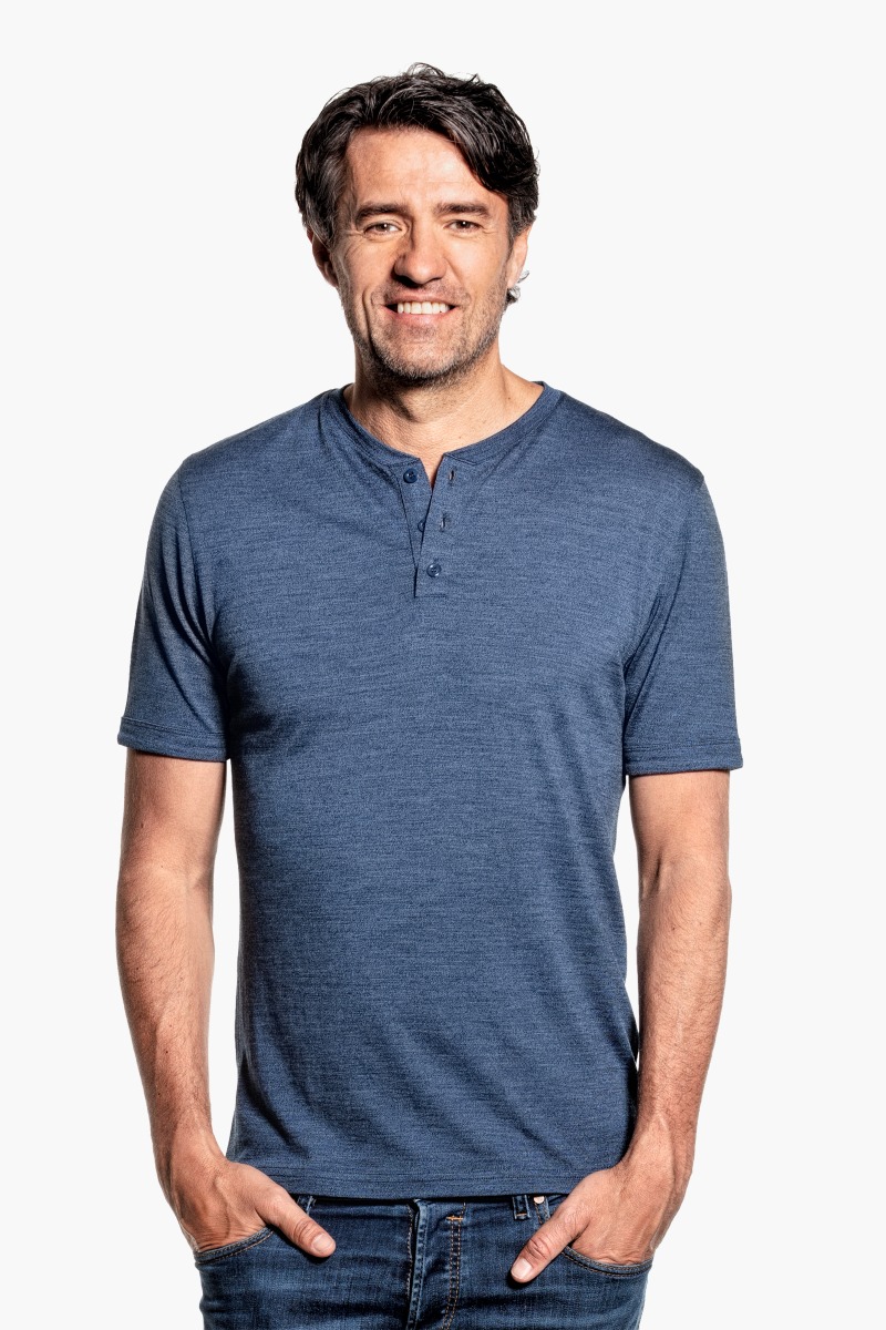Shirt Henley Short Sleeve Coastal Blue