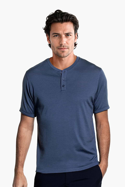 Shirt Henley Short Sleeve Noordzee - Base Image