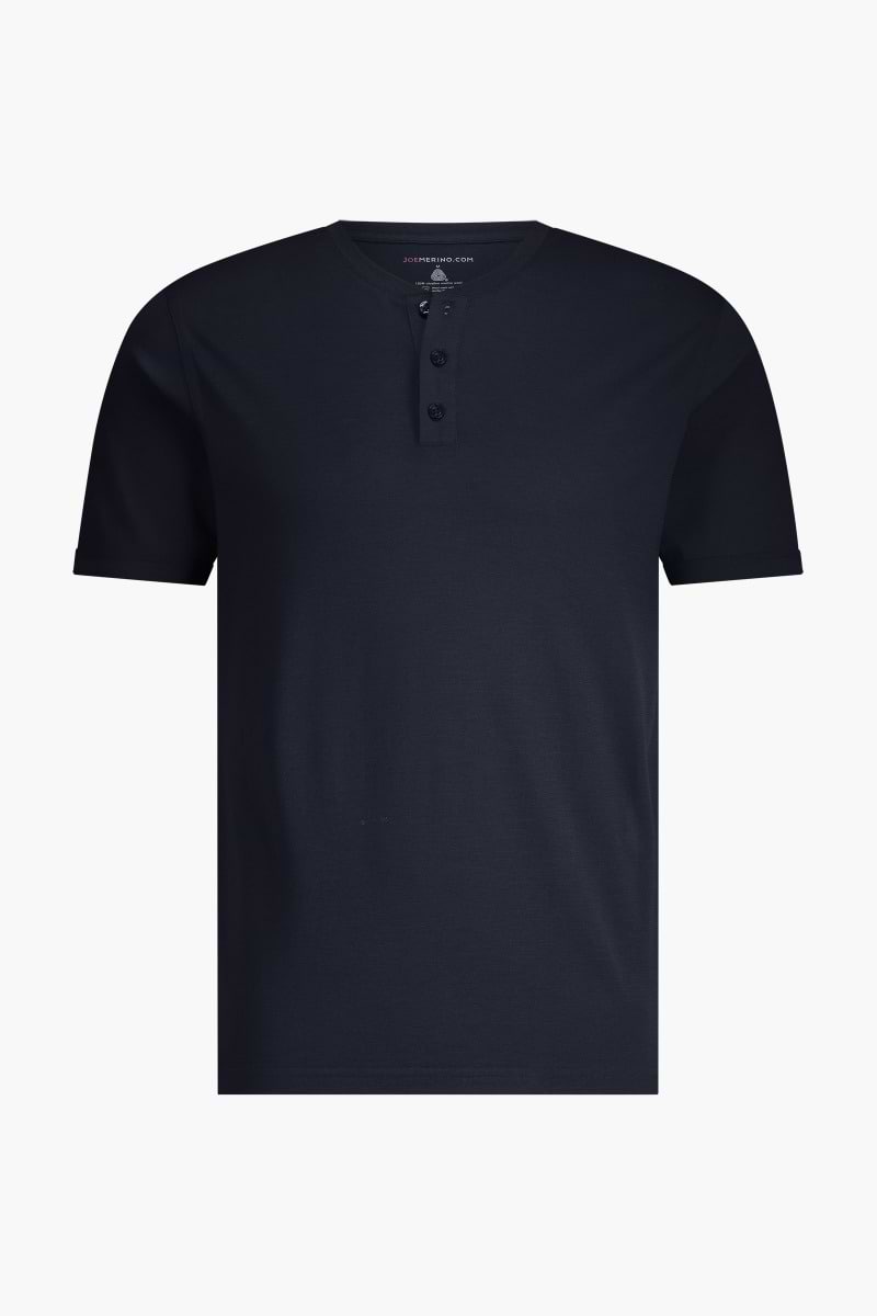 Shirt Henley Short Sleeve Very Dark Navy
