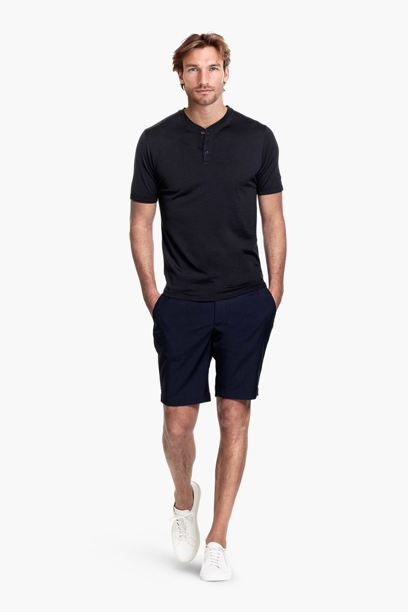 Shirt Henley Short Sleeve Very Dark Navy