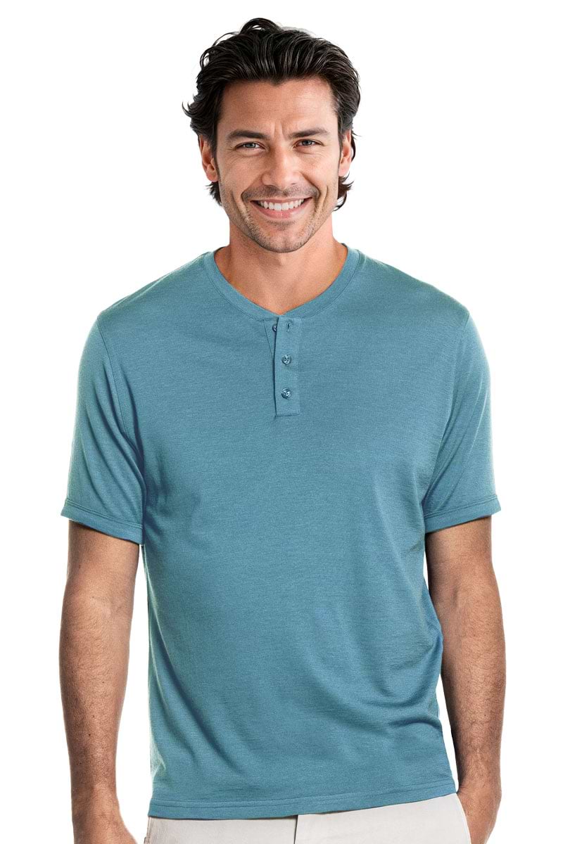 Shirt Henley Short Sleeve Teal