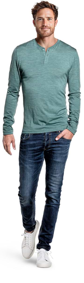 Shirt Henley Long Sleeve Cloud Forest