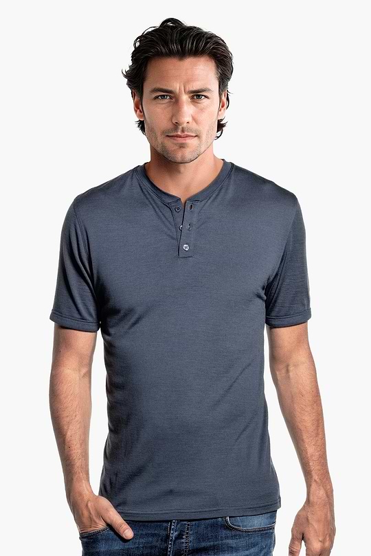 Shirt Henley Short Sleeve Dark Steel  - Base Image