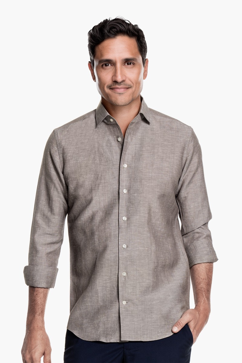 Wool Linen Shirt Muddy Grey Wool Linen Shirt Muddy Grey