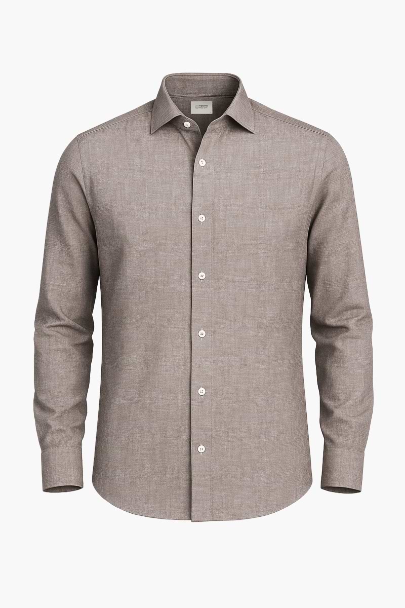 Wool Linen Shirt Muddy Grey