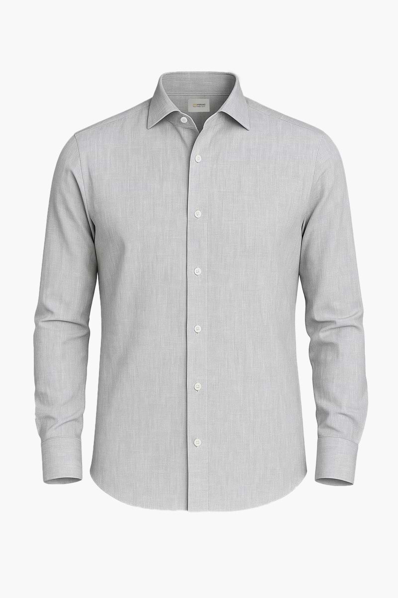 Wool Linen Shirt Stone Grey