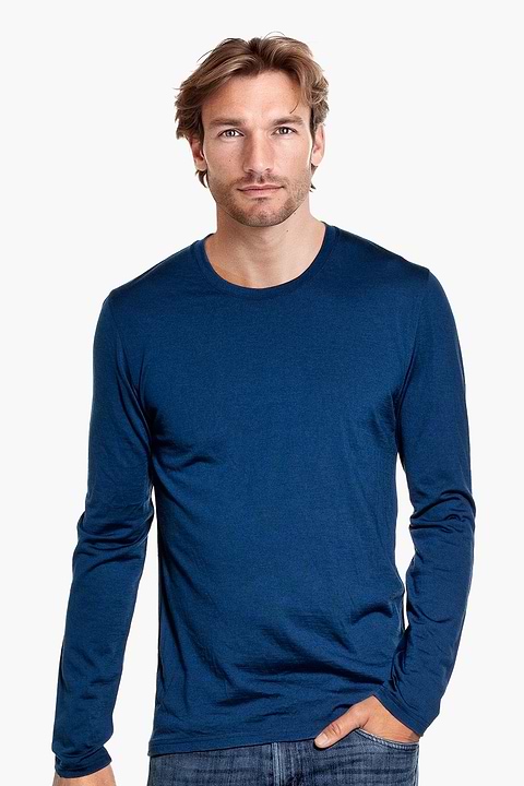 Shirt Long Sleeve Bright Blue - Base Image