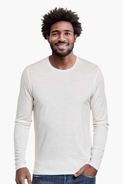 Shirt Long Sleeve Sand White - Base Image