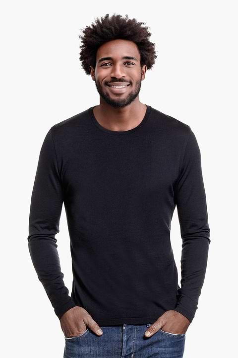 Shirt Long Sleeve Very Dark Navy - Base Image