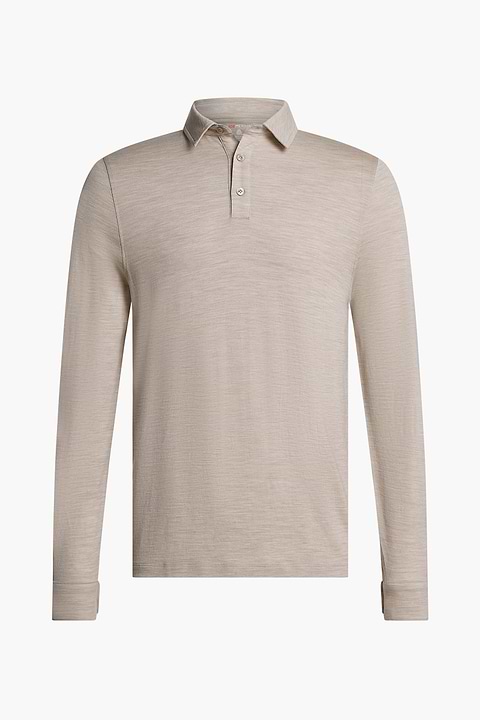 Shirt Polo Long Sleeve Limestone Beige - Base Image