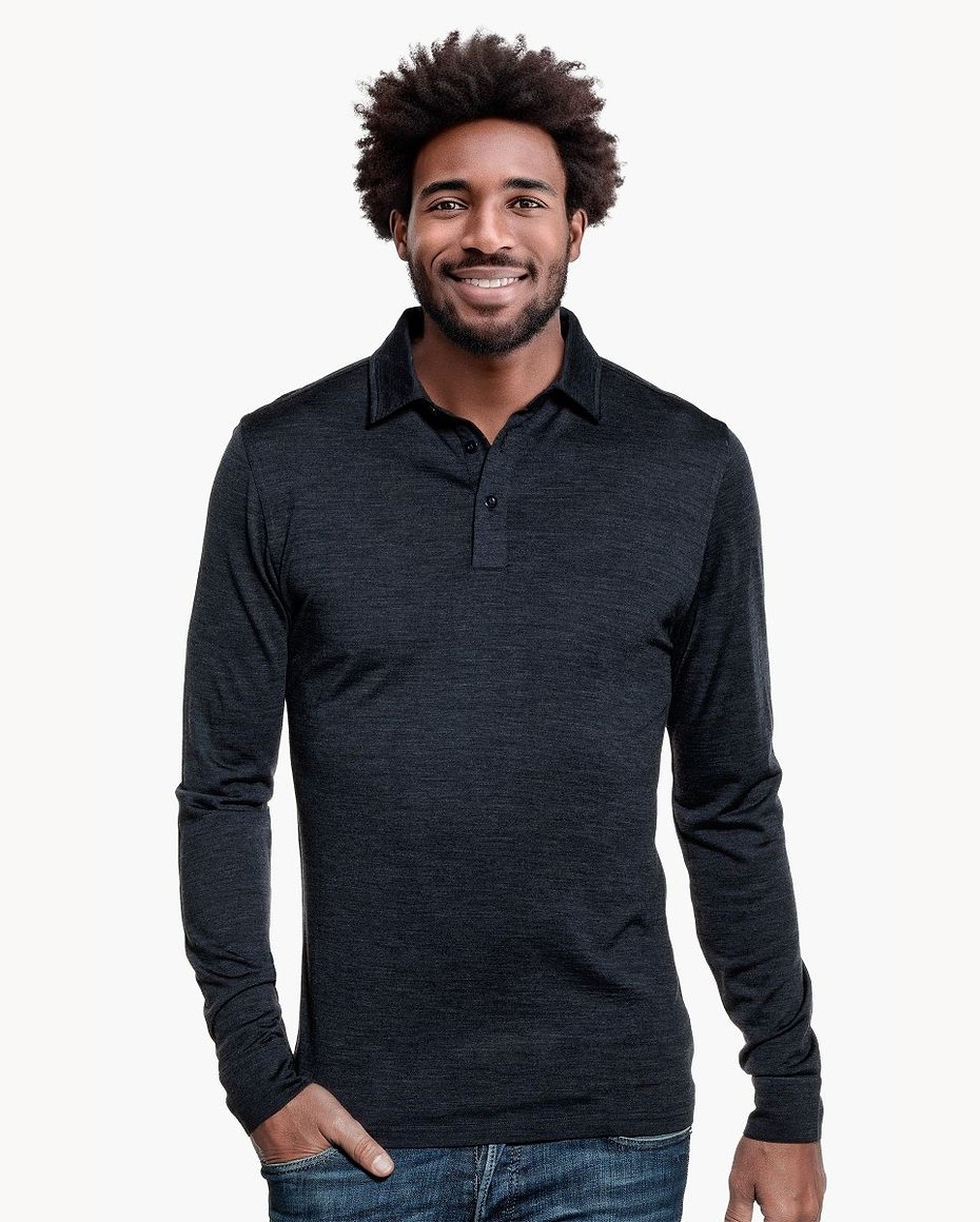 Shirt Polo Long Sleeve Blue Whale