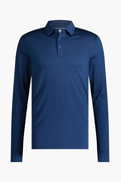 Shirt Polo Long Sleeve Bright Blue - Base Image