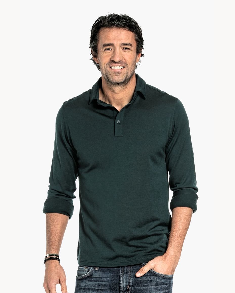 Shirt Polo Long Sleeve Dark Green