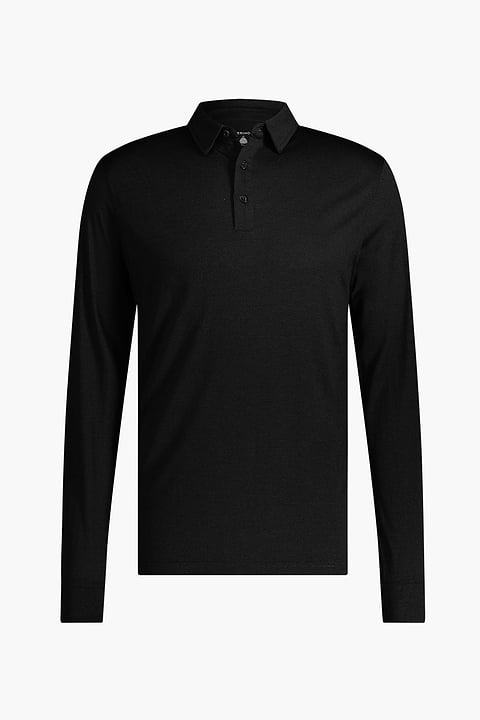 Shirt Polo Long Sleeve Deep Black - Base Image