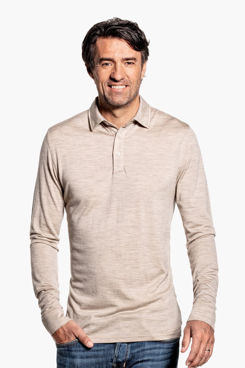 Shirt Polo Long Sleeve Desert Beige